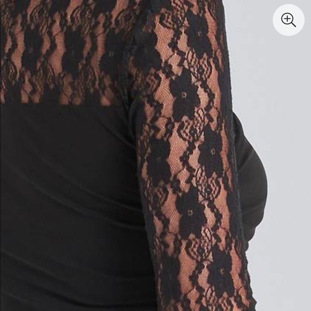 🙏🏼💓Just In 💓Surplice Top with Lace sleeves Size S Brand New Color Black - Picture 5 of 7